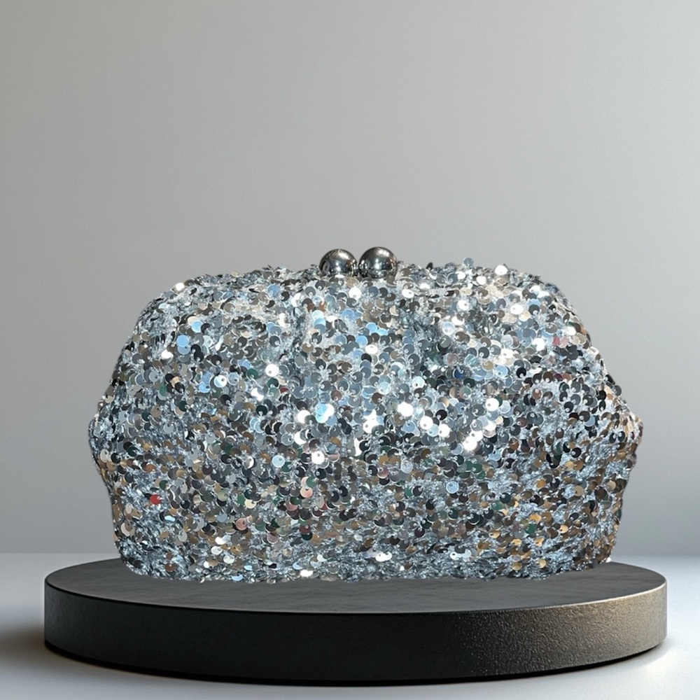 kate spade Silver Sequin Clutch